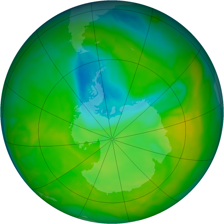 Antarctic ozone map for 23 November 2012